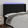 Image de vidaXL Hoofdbord LED 147x16x118/128 cm kunstleer zwart3124138