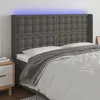 Image de vidaXL Hoofdbord LED 147x16x118/128 cm kunstleer grijs3124142