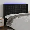 Image de vidaXL Hoofdbord LED 163x16x118/128 cm kunstleer zwart3124144