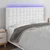 Image de vidaXL Hoofdbord LED 163x16x118/128 cm kunstleer wit 3124145