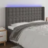 Image de vidaXL Hoofdbord LED 183x16x118/128 cm kunstleer grijs3124154