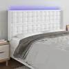 Image de vidaXL Hoofdbord LED 203x16x118/128 cm kunstleer wit3124157