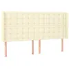 Image de vidaXL Tête de lit à LED Crème 203x16x118/128 cm Similicuir