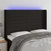 Image de vidaXL Hoofdbord LED 147x16x118/128 cm stof zwart3124188