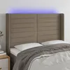 Image de vidaXL Hoofdbord LED 147x16x118/128 cm stof taupe3124190