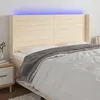 Image de vidaXL Hoofdbord LED 163x16x118/128 cm stof cràmekleurig3124199