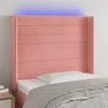 Image de vidaXL Hoofdbord LED 83x16x118/128 cm fluweel roze3124223