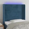 Image de vidaXL Hoofdbord LED 93x16x118/128 cm fluweel donkerblauw3124228