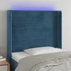 Image de vidaXL Hoofdbord LED 103x16x118/128 cm fluweel donkerblauw3124234
