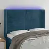 Image de Vidaxl Tête de lit avec LED Bleu Foncé, 147x16x118/128 cm