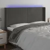 Image de vidaXL Hoofdbord LED 163x16x118/128 cm fluweel donkergrijs3124243