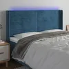 Image de vidaXL Hoofdbord LED 163x16x118/128 cm fluweel donkerblauw3124246