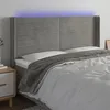 Image de vidaXL Hoofdbord LED 183x16x118/128 cm fluweel lichtgrijs3124248