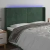 Image de vidaXL Hoofdbord LED 203x16x118/128 cm fluweel donkergroen3124257