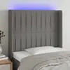 Image de Vidaxl Tête de lit avec LED, Gris foncé, 83x16x118/128 cm, Tissu