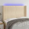 Image de vidaXL Hoofdbord LED 147x16x118/128 cm stof cràmekleurig3124289