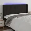 Image de Vidaxl Tête de lit avec LED, Noir, 163x16x118/128 cm, Tissu