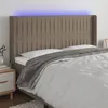 Image de vidaXL Hoofdbord LED 183x16x118/128 cm stof taupe3124304