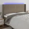 Image de Vidaxl Tête de lit avec LED, Taupe, 203x16x118/128 cm, Tissu