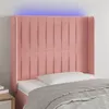 Image de vidaXL Hoofdbord LED 83x16x118/128 cm fluweel roze3124321