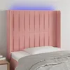 Image de vidaXL Hoofdbord LED 93x16x118/128 cm fluweel roze3124327