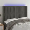 Image de vidaXL Hoofdbord LED 147x16x118/128 cm fluweel donkergrijs3124335