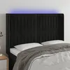 Image de vidaXL Hoofdbord LED 147x16x118/128 cm fluweel zwart3124336