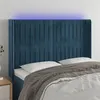 Image de vidaXL Hoofdbord LED 147x16x118/128 cm fluweel donkerblauw3124338