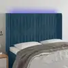 Image de Vidaxl Tête de lit avec LED Bleu Foncé, 147x16x118/128 cm