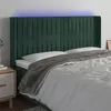 Image de vidaXL Hoofdbord LED 163x16x118/128 cm fluweel donkergroen3124343
