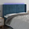 Image de vidaXL Hoofdbord LED 163x16x118/128 cm fluweel donkerblauw3124344