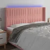 Image de vidaXL Hoofdbord LED 163x16x118/128 cm fluweel roze3124345