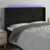 Image de vidaXL Hoofdbord LED 183x16x118/128 cm fluweel zwart3124348