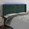 Image de vidaXL Hoofdbord LED 183x16x118/128 cm fluweel donkergroen3124349