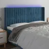 Image de vidaXL Hoofdbord LED 183x16x118/128 cm fluweel donkerblauw3124350