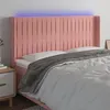 Image de vidaXL Hoofdbord LED 183x16x118/128 cm fluweel roze3124351