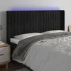 Image de vidaXL Hoofdbord LED 203x16x118/128 cm fluweel zwart3124354