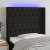 Image de vidaXL Hoofdbord LED 93x16x118/128 cm stof zwart3124368