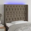 Image de vidaXL Hoofdbord LED 103x16x118/128 cm stof taupe3124378