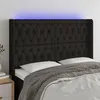 Image de vidaXL Hoofdbord LED 147x16x118/128 cm stof zwart3124384