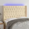 Image de vidaXL Hoofdbord LED 147x16x118/128 cm stof cràmekleurig3124387