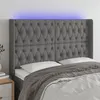 Image de vidaXL Hoofdbord LED 163x16x118/128 cm stof donkergrijs3124391