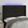 Image de Vidaxl Tête de lit avec LED, Noir, 163x16x118/128 cm, Tissu