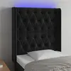 Image de vidaXL Hoofdbord LED 83x16x118/128 cm fluweel zwart3124416