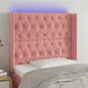 Image de vidaXL Hoofdbord LED 93x16x118/128 cm fluweel roze3124425