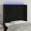 Image de vidaXL Hoofdbord LED 103x16x118/128 cm fluweel zwart3124428