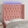 Image de vidaXL Hoofdbord LED 103x16x118/128 cm fluweel roze3124431