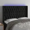 Image de vidaXL Hoofdbord LED 147x16x118/128 cm fluweel zwart3124434