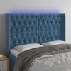 Image de vidaXL Hoofdbord LED 147x16x118/128 cm fluweel donkerblauw3124436
