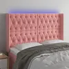 Image de vidaXL Hoofdbord LED 147x16x118/128 cm fluweel roze3124437